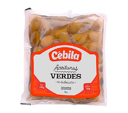 ACEITUNAS CEBILA VERDE  SACHET 190 GR