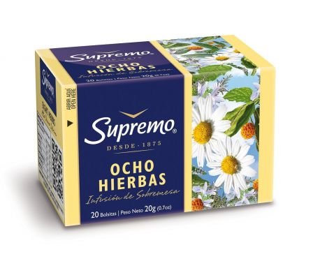 TE SUPREMO DE 8 HIERBAS X 20 UNIDADES