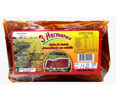 DULCE DE BATATA 3 HERMANAS 425 GR