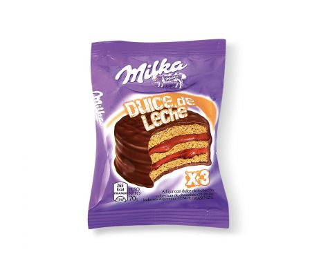 ALFAJOR MILKA TRIPLE DULCE DE LECHE 70  GR 