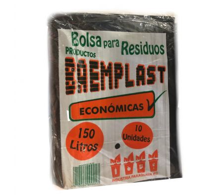 BOLSA NEGRA p/RESIDUOS BAEM PLAST 150Lt ECO.