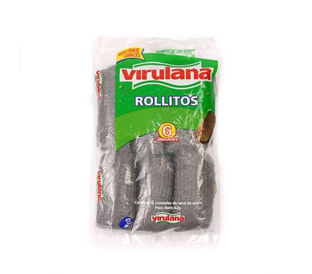 LANA DE ACERO VIRULANA ROLLITO X 6 UNIDADES