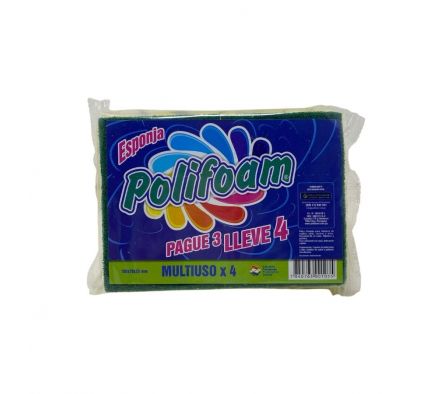 ESPONJA POLIFOAM PAGUE 3 LLEVE 4 UNIDADES