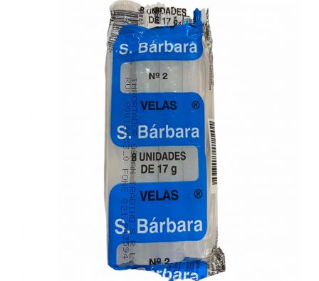 VELA SANTA BARBARA Nº2 LARGOS X 8 UNIDADES