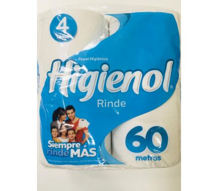 PAPEL HIG.HIGIENOL RINDE MAS 4x60 MT