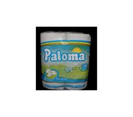PAPEL HIGIENICO PALOMA NEUTRO 30 MT 4 UNIDADES