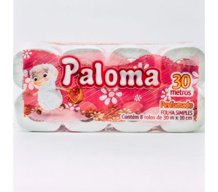 PAPEL HIGIENICO PALOMA PERF 30M X 8 UNIDADES