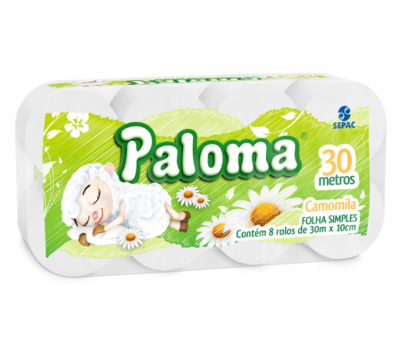 PAPEL HIGIENICO PALOMA CAMOMILA X 8 UNIDADES