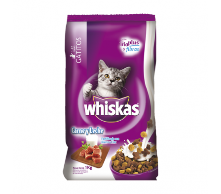 ALIM.P/GATOS WHISKAS CARNE Y LECHE 1 KG
