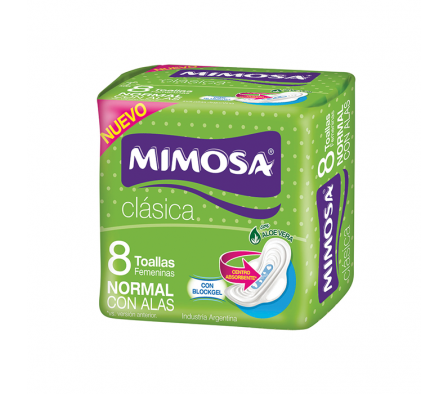 TOALLITAS HIG. MIMOSA CLASICA C/ALAS 8un