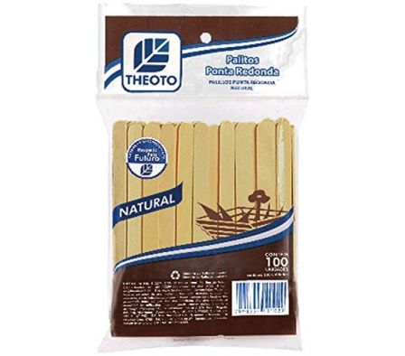 PALILLO MADERA NATURAL 100U