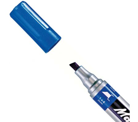 MARCADOR STABILO 4ALL PUNTA PLANA AZUL