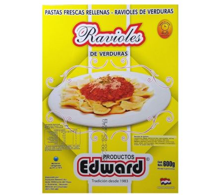 RAVIOLES VERDURA EDWARD 500  GR