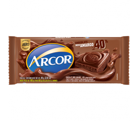 CHOCOLATE ARCOR SEMI AMARGO 80GR