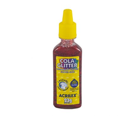 PLASTICOLA GLITTER ACRILEX 23G ROJO