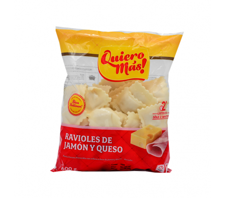 RAVIOLES QUIERO MAS JAMON Y QUESO 500GR