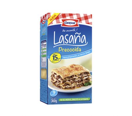 LASAGÑA PRE-COCIDA CAROZZI 360 GR