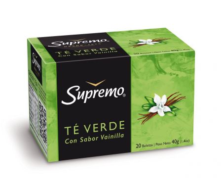 TE SUPREMO VERDE CON VAINILLA 20 UNIDADES