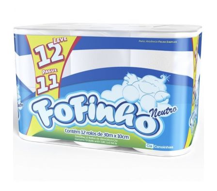 PAPEL HIGIENICO FOFINHO H S NEUTRO 12 X 30 MT