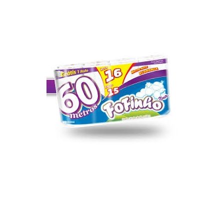PAPEL HIG. FOFINHO HOJA SIMPLE 4x16 NEUTRO 60 MTS