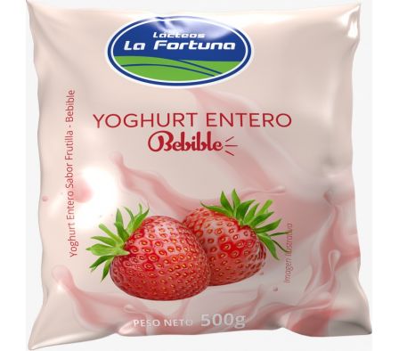 YOGHURT LA FORTUNA FRUTILLA SACHET 500 ML