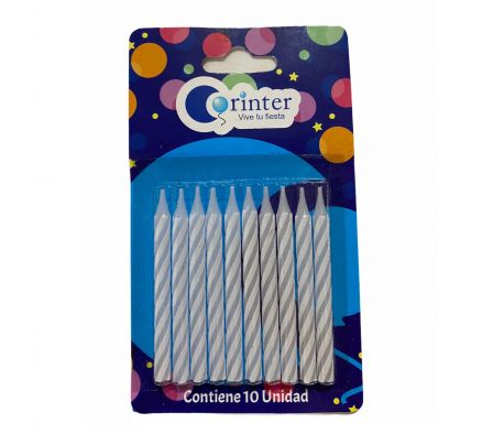 VELA PALITO CORINTER X 10  BLANCO 
