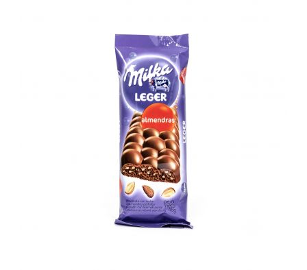 CHOCOLATE MILKA LEGER B ALMENDRAS 45 GR 