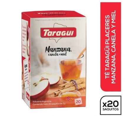 TE TARAGUI MANZANA CANELA MIEL X 20 UNIDADES