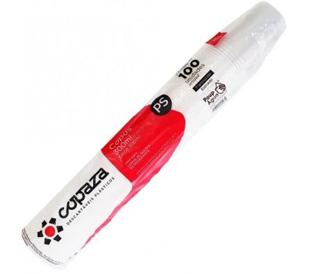 VASO PLASTICO COPAZA  300 CC x100 UN.