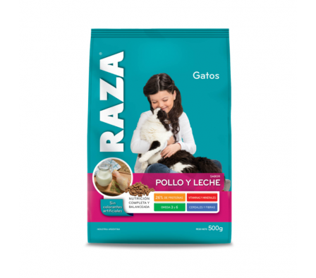 ALIM.GATOS RAZA POLLO LECHE 500  GR