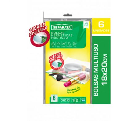 BOLSAS HERMETICAS MULTIUSO SEPARATA 18X20. 6 UNI 