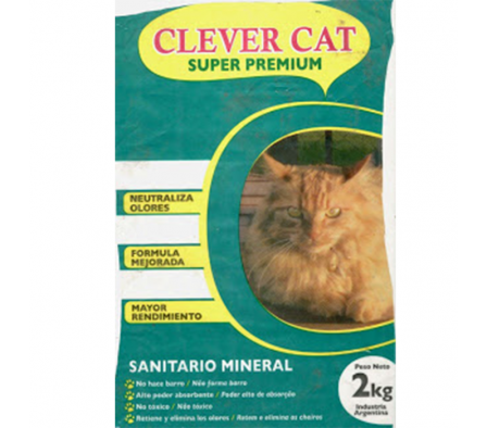 SANITARIO MINERAL CLEVER CAT PARA GATOS 2 KG
