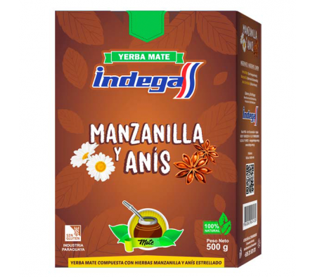 YERBA INDEGA MANZANILLA CON ANIS 500  GR 