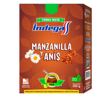 YERBA INDEGA MANZANILLA CON ANIS 250  GR 