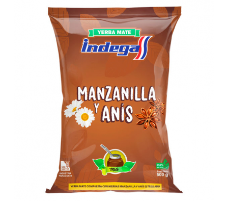 YERBA INDEGA MANZANILLA CON ANIS PLAST 500GR