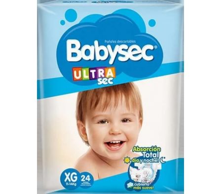 PAÑAL BABYSEC ULTRA EXT. GDE 24un
