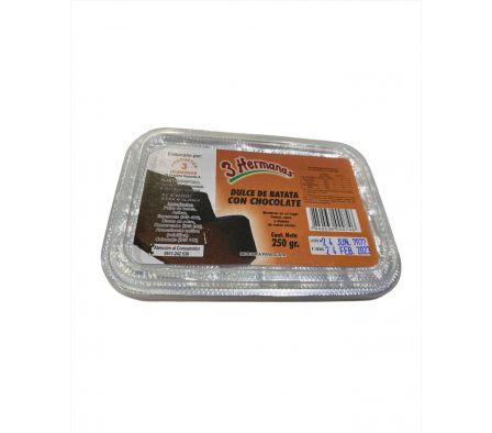 DULCE DE BATATA CON CHOC. 3 HERMANAS PLAST 250 GR