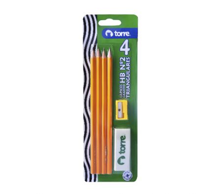 BLISTER 4 GRAFITO C/GOMA Y SACAPUNTA