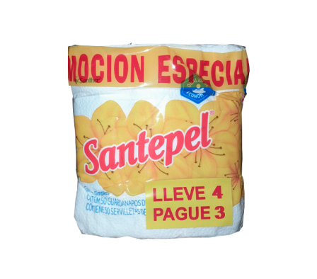 PACK SERVILLETA SANTEPEL PAGUE 3 LLEVE 4