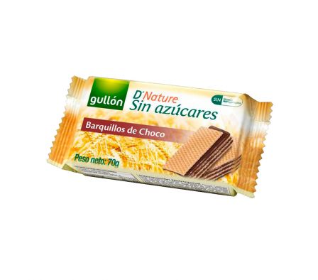 WAFFER GULLON SIN AZUCAR CHOCOLATE 70GR