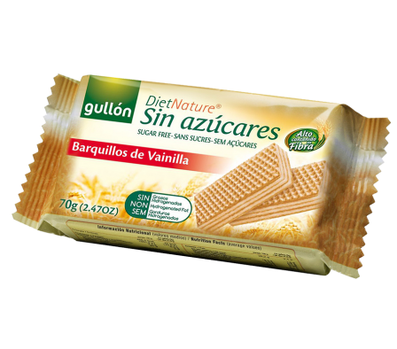 WAFFER GULLON SIN AZUCAR VAINILLA 70GR