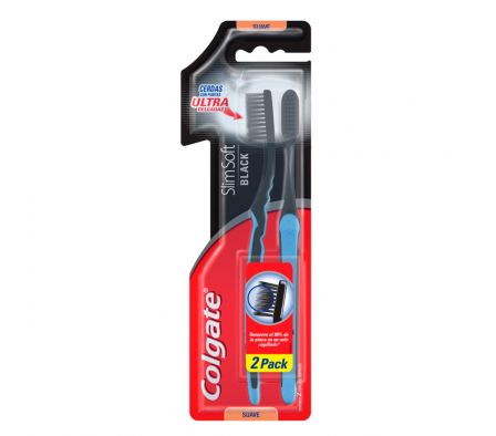 CEPILLO DENTAL COLGATE SLIM SOFT BLACK 2 X 1
