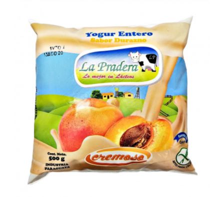 YOGHURT LA PRADERA DURAZNO SACHET 500  GR 