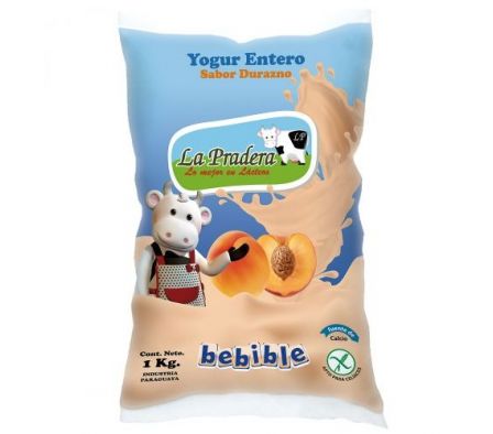 YOGHURT LA PRADERA DURAZNO SACHET 1 LT
