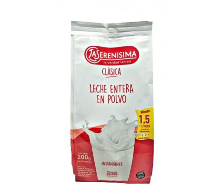LECHE EN POLVO ENTERO LA SERENISIMA BOLSA 200 GR