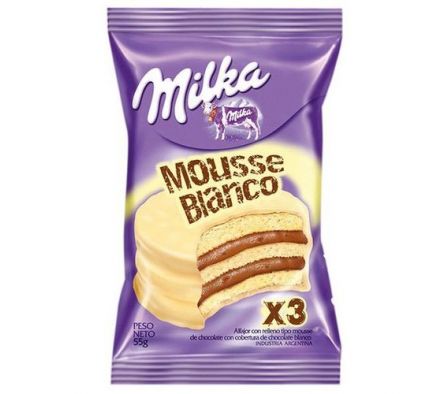 ALFAJOR MILKA MOUSSE BLANCO X 55  GR 