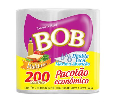 TOALLA DE PAPEL BOB 200 HOJAS X 2 UNIDADES