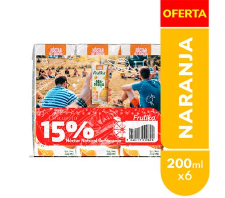 PACK FRUTIKA NARANJA 6 X 200 ML