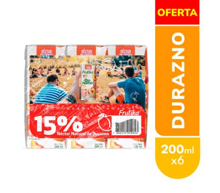 PACK FRUTIKA DURAZNO 6 x 200 ML