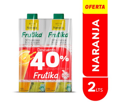 PACK X 2 FRUTIKA NARANJA 1 LT